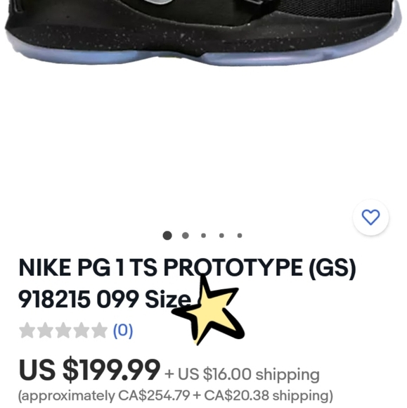 NIKE PG 1 TS PROTOTYPE (GS) BLACK/MULTI 918215-099 Size 5Y womens sz 6.5 - Picture 8 of 8